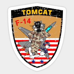 F-14 Tomcat - Operation Desert Shield - Grunge Style Sticker